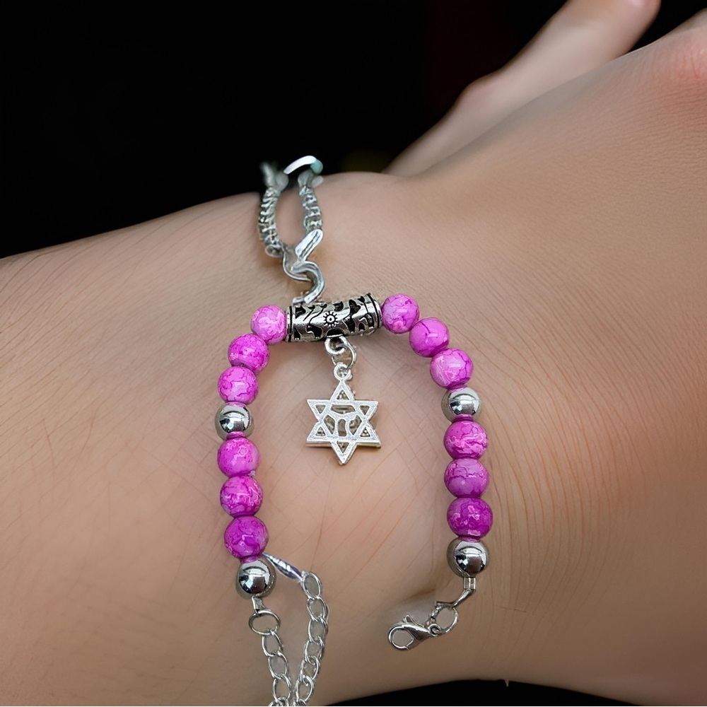 Hand created Bracelet With Star Of David with A Chai